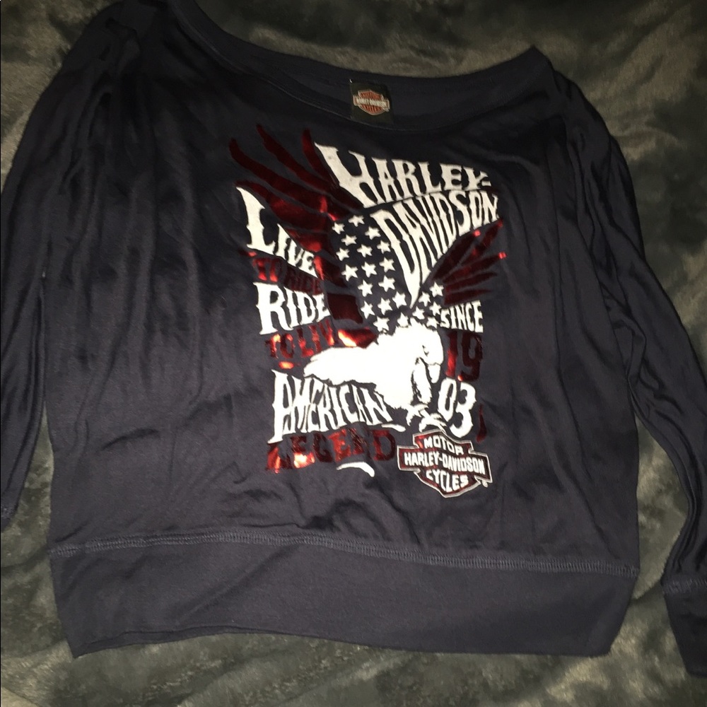 Navy Harley Davidson shirt